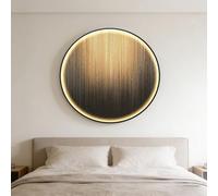 BQZKTVED Décoration Murale 3D en grès avec lumière LED,Sculpture Murale Lumineuse Moderne pour Salon,Chambre à Coucher et Bureau(F-Black,70X70cm)