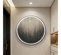 BQZKTVED Décoration Murale 3D en grès avec lumière LED,Sculpture Murale Lumineuse Moderne pour Salon,Chambre à Coucher et Bureau(G-Black,70X70cm)