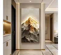 BQZKTVED Décoration Murale 3D en grès avec lumière LED,splendide décoration sculptée pour Salon,Chambre à Coucher et Bureau(A- White,70x140cm)