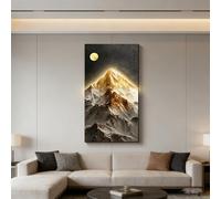 BQZKTVED Décoration Murale 3D en grès avec lumière LED,splendide décoration sculptée pour Salon,Chambre à Coucher et Bureau(C- Black,40x80cm)