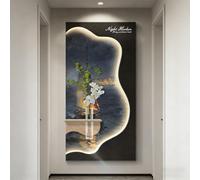 BQZKTVED Décoration Murale 3D en Grès avec Lumière LED,Œuvre d'art Moderne Éclairée,pour La Maison,Salon,Étude,Décoration De Chambre À Coucher(H-White,50x100cm)