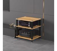 BQZKTVED Meuble HiFi Bois métal renforcé, étagère Robuste 1/2/3/4 Niveaux pour équipement Audio, Structure Vibration adaptée au Salon(Integrated A4,3Tier)