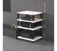 BQZKTVED Meuble HiFi Bois métal renforcé, étagère Robuste 1/2/3/4 Niveaux pour équipement Audio, Structure Vibration adaptée au Salon(Split-Type B2,4Tier)