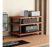 BQZKTVED Meuble HiFi sur Mesure, Support Audio 2 à 4 Niveaux, Étagère en Bois Compacte pour Ampli, Lecteur CD, DAC, Rangement Bureau & Maison(Brown,3Tier 21.65")