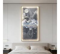BQZKTVED Sculpture Murale 3D LED,Œuvre d'art Moderne éclairée,Accent Lumineux Unique pour la Maison,pour Salon,Chambre à Coucher,Bureau(B-Bronze,60x120cm)