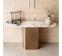 BQZKTVED Table Console Longueur Moderne,Pieds Courbés,Dessus Allongé,d'entrée pour Couloir Salon, Entrée Bureau Chambre(Black,140x35x85cm)