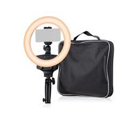 BRESSER BR-22B Lampe annulaire à LED bicolore avec poignée et raccord pour trépied