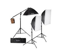 Bresser Kit éclairage LED BR-235B Studio 3 softboxes 60x80 cm, 15 ampoules 5500K IRC>85 Noir