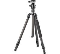 Bresser Trépied carbone 165cm réglable 3-en-1 monopode rotule Arca-Swiss panoramique 10kg Sac inclus