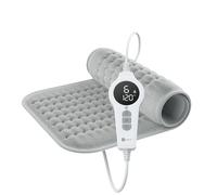 BR Bringer Coussin chauffant infrarouge avec arrêt automatique - 6 niveaux de chauffage (25-60°C), protection contre la surchauffe, lavable, écran LED, flanelle extra douce (Gris, 60 x 30 cm)