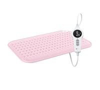 BR Bringer Coussin chauffant infrarouge avec arrêt automatique - 6 niveaux de chauffage (25-60°C), protection contre la surchauffe, lavable, écran LED, flanelle extra douce (Rose, 45 x 30 cm)