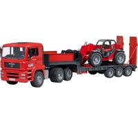 Mezzo cantiere Bruder Camion Tga Pianale Ribassato e Caricatore Telescopico Manitou 1:16