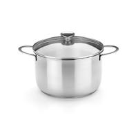 BRA Ancora - Marmite, 16 cm, Acier Inoxydable 18/10, avec Couvercle en Verre, Compatible Tous Feux Dont Induction