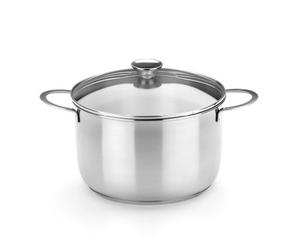 BRA Ancora - Marmite, 20 cm, Acier Inoxydable 18/10, avec Couvercle en Verre, Compatible Tous Feux Dont Induction