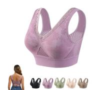 Bra - Cotton Buttonless Comfy Lifting Shaping Bra,Full Coverage Underwire-Free Bras,Breathable Mesh Bras for Women (FR/ES, Alpha/Lettres, TG, Taille Normale, Taille Normale, Purple)
