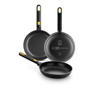 BRA Daily Pro | Set de poêles 18-22-26 cm, en fonte d'aluminium avec fond de 4,5 mm, antiadhésif trois couches, sans PFOA,