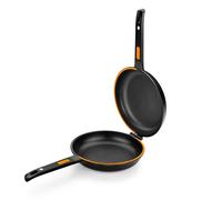 BRA Efficient Duo | Poêle à Omelette Double Pommes de Terre, Diamètre 24 cm, Fonte d'Aluminium, Triple Couche Antiadhésive, 100%