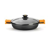 Bra Faitout bas Efficient 30 cm – Fonte d'aluminium antiadhésif sans PFOA, couvercle verre
