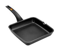 BRA Efficient | Grille de rôtissoire lisse, 28 cm, en fonte d'aluminium avec revêtement antiadhésif, adaptée à l'induction, sans PFOA