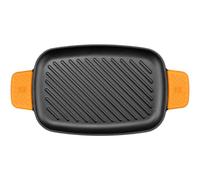 BRA Efficient Iron | Gril Rectangulaire, Noir,Fonte Émaillé 35 cm, Compatible avec Toutes Sources de Chaleur (Induction Incluse)