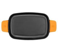 BRA Efficient Iron | Plancha sans Rainures, Noir,Fonte Émaillé 35 cm, Compatible avec Toutes Sources de Chaleur (Induction Incluse)