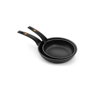 BRA Efficient | Lot de 2 poêles de 20-24 cm en fonte d'aluminium avec revêtement anti-adhésif, sans PFOA, convient pour tous types de feux, y compris induction