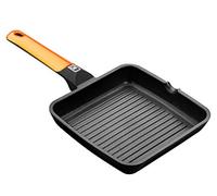 BRA Efficient Orange | Poêle Gril, 22 cm, Fonte d’Aluminium avec Revêtement Antiadhésif Platinum Plus sans PFOA, Compatible Tous Feux Dont Induction