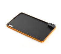 BRA Efficient | Planche à découper Efficace en Nylon et Silicone avec Taille-Crayon, Noir et Orange
