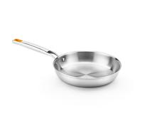 BRA Efficient | Poêle Efficient Inox Triply 24 cm, inox 18/10, sans antiadhésif avec fond diffuseur triple forgé, sans PFOA, manche