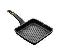 BRA Efficient | Rôtissoire grill à rayures, en fonte d'aluminium avec revêtement antiadhésif, tous feux dont induction, sans PFOA, noir, 22 x 22 cm