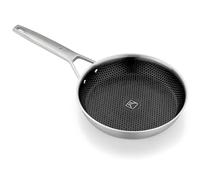 BRA Hybrid Cell | Poêle 24 cm, en Acier Inoxydable avec Revêtement Antiadhésif Céramique, Sans PFAS, Technologie Hybride avec Cellules en Acier Inoxydable, Compatible Tous Feux, y compris Induction