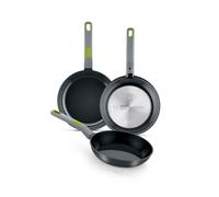BRA Life | Lot de 3 poêles de 20, 24, 28 cm en aluminium coulé, compatible avec tous types de sources de chaleur