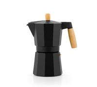BRA Market | Cafetière 12 tasses, 610 ml, aluminium | Anse et bouton en bois de hêtre naturel, Full Induction, compatible tous feux dont induction