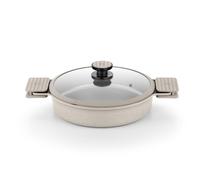 BRA Natural | Casserole basse 32 cm, aluminium fondu, revêtement antiadhésif renforcé triple couche, sans PFOA, compatible tous feux dont induction