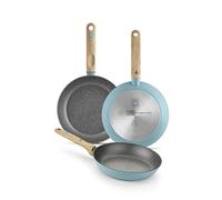 BRA Nordik | Ensemble de Poêles 18-22-26 cm en Aluminium Forgé avec Antiadhésif, Convient à Tous les Types de Cuisines, Y Compris Induction, Turquoise