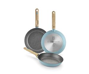 BRA Nordik | Ensemble de Poêles 20-24-28 cm en Aluminium Forgé avec Antiadhésif, Convient à Tous les Types de Cuisines, Y Compris Induction, Turquoise