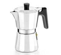 Cafetière Italienne - BRA 8542 - 9 tasses - Aluminium - Argent - Convient à tous les types de cuisines