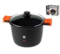 BRA Poêle Ronde 6,8 L Noire, Orange 24x30x18 Cm