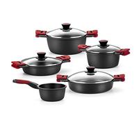 BRA Premiere | Batterie de Cuisine de 9 Pièces en Aluminium Fondu Antiadhésif, Comprend des Poignées Détachables, Sans PFOA, Adaptée à Tous Types de Cuisinières et Four