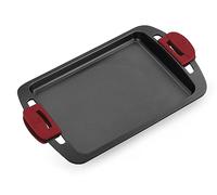 BRA Premiere | Grille Lisse de 40 cm en Fonte d'Aluminium | 3 Couches avec Revêtement Antiadhésif Renforcé sans APFO, Poignées Amovibles Incluses | Convient à Tous les Types de Plaques de Cuisson
