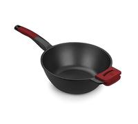 BRA Premiere | Wok de 28 cm en Fonte d'Aluminium | 3 Couches avec Revêtement Antiadhésif Renforcé sans APFO | Convient à Tous les Types de Plaques de Cuisson, Y Compris à Induction | Rouge