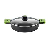 BRA Prior | Faitout Bas 24 cm , Fonte D'Aluminium, avec Antiadhésif Innovations sans PFOA, avec Couvercle en Verre et Anses en Silicone Démontables, Tous Feux Dont Induction
