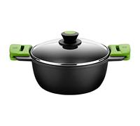 BRA Prior | Faitout Haut 20 cm , Fonte D'Aluminium, avec Antiadhésif Innovations sans PFOA, avec Couvercle en Verre et Anses en Silicone Démontables, Tous Feux Dont Induction