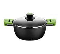 BRA Prior | Faitout Haut 28 cm , Fonte D'Aluminium, avec Antiadhésif Innovations sans PFOA, avec Couvercle en Verre et Anses en Silicone Démontables, Tous Feux Dont Induction