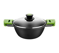 BRA Prior | Faitout/Wok 28 cm, Fonte D'Aluminium, avec Antiadhésif Innovations sans PFOA, avec Couvercle en Verre et Anses en Silicone Démontables, Tous Feux Dont Induction