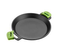 BRA Prior | Plat à Paëlla, 36 cm, Fonte d’Aluminium avec Revêtement Antiadhésif Innovations sans PFOA, Anses en Silicone Démontables, Noir