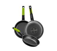 BRA Prior | Set de 3 Poêles 18|22|26 cm, Fonte d’Aluminium avec Antiadhésif Innovations sans PFOA, Compatibles Tous Feux Dont Induction