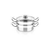 BRA Profesional | Cuiseur vapeur avec couvercle en verre de 24 cm, inox 18/10, full induction adapté à toutes les cuisines dont
