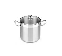 BRA Profesional | Marmite avec couvercle en verre de 20 cm, en inox 18/10, sans antiadhésif, pleine induction compatible tous feux