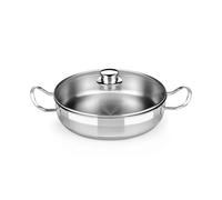 BRA Profesional | Rôtissoire avec couvercle en verre de 30 cm, inox 18/10, sans antiadhésif, pleine induction compatible tous feux